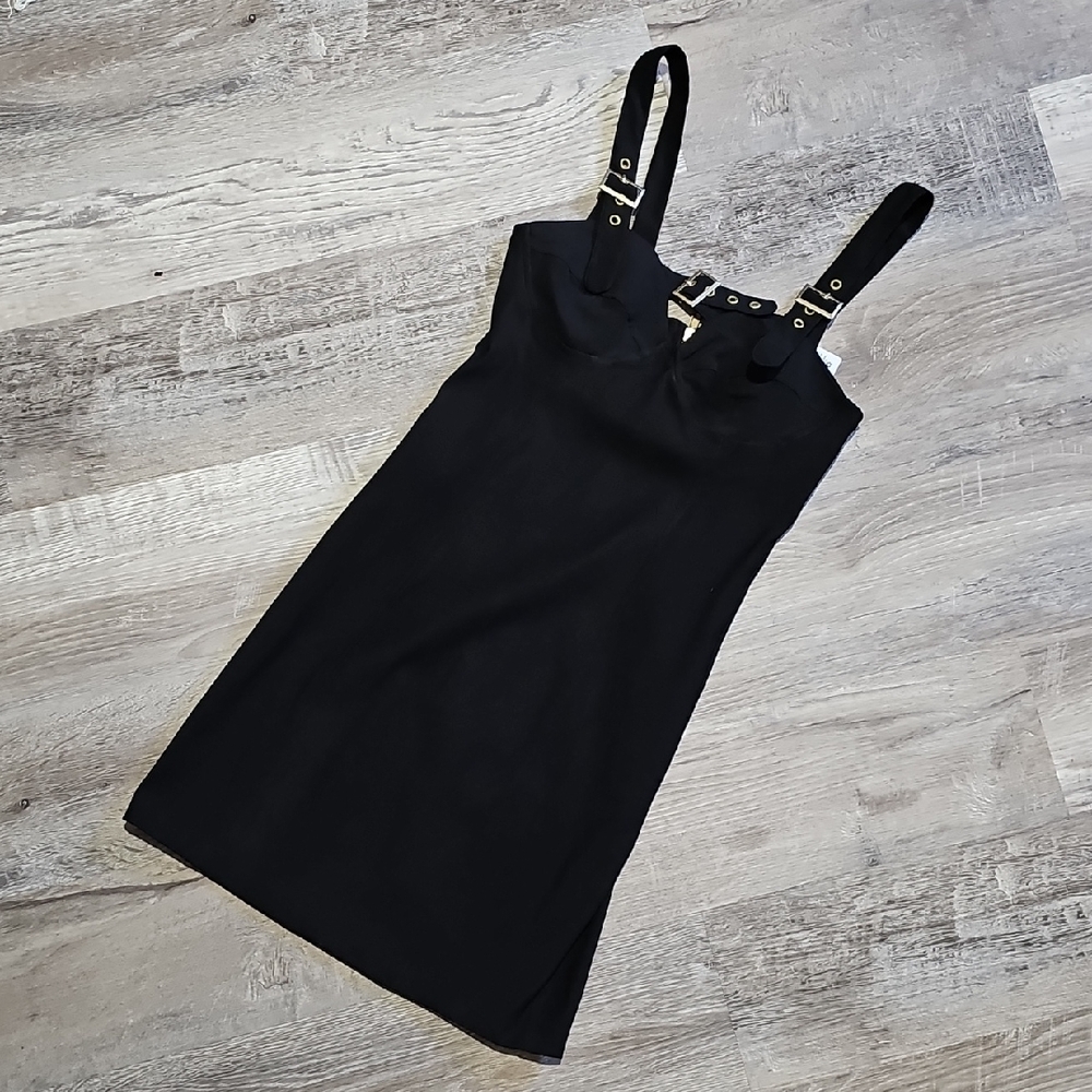 ASOS Black Mini Dress with Buckle Straps